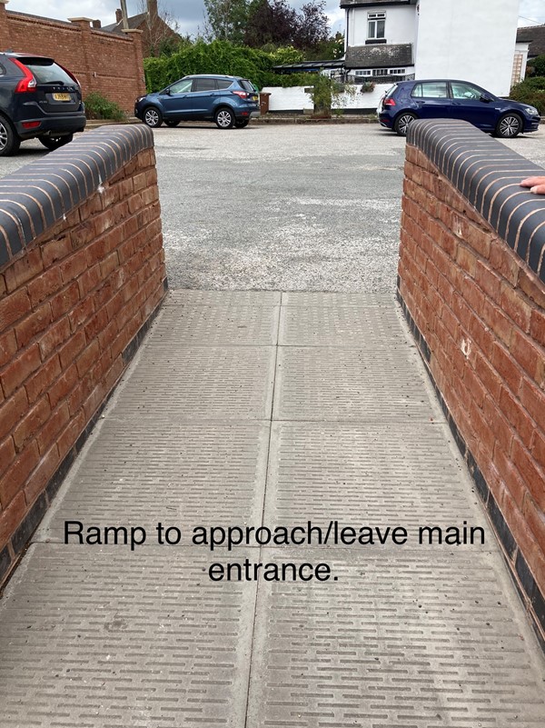 Ramp to approach and leave main entrance