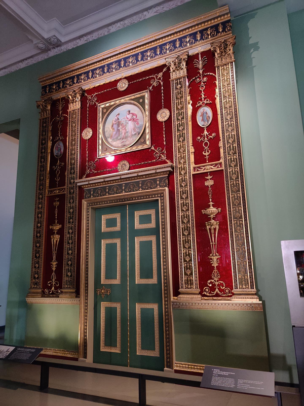 Part of an interior wall preserved from Northumberland House, which stood in Trafalgar Square and was demolished for the development of Northumberland Avenue