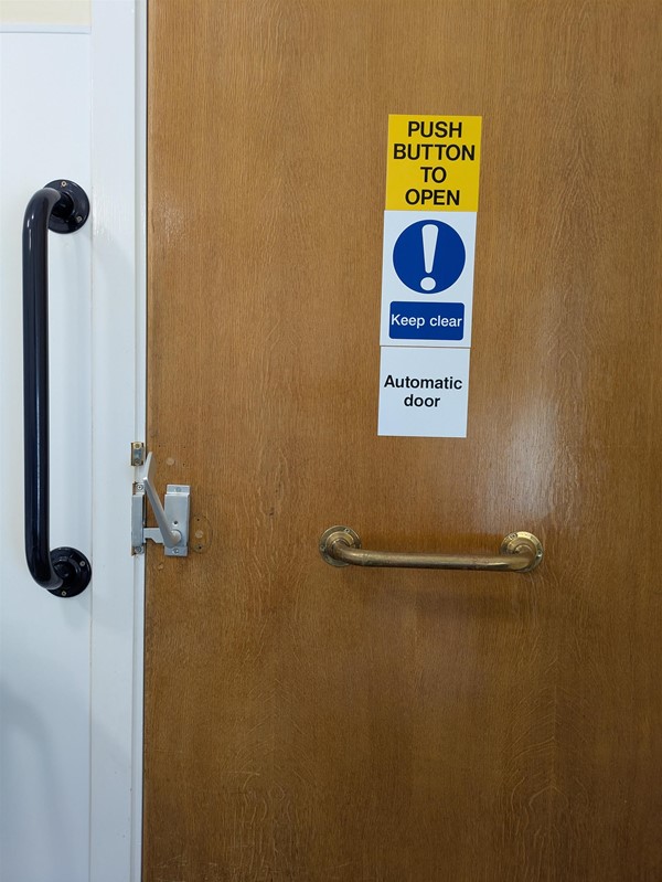 Image of door to the Changing Places toilet from inside