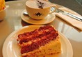 Red velvet cake from a previous visit.