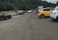 Car park with unmarked speed bumps