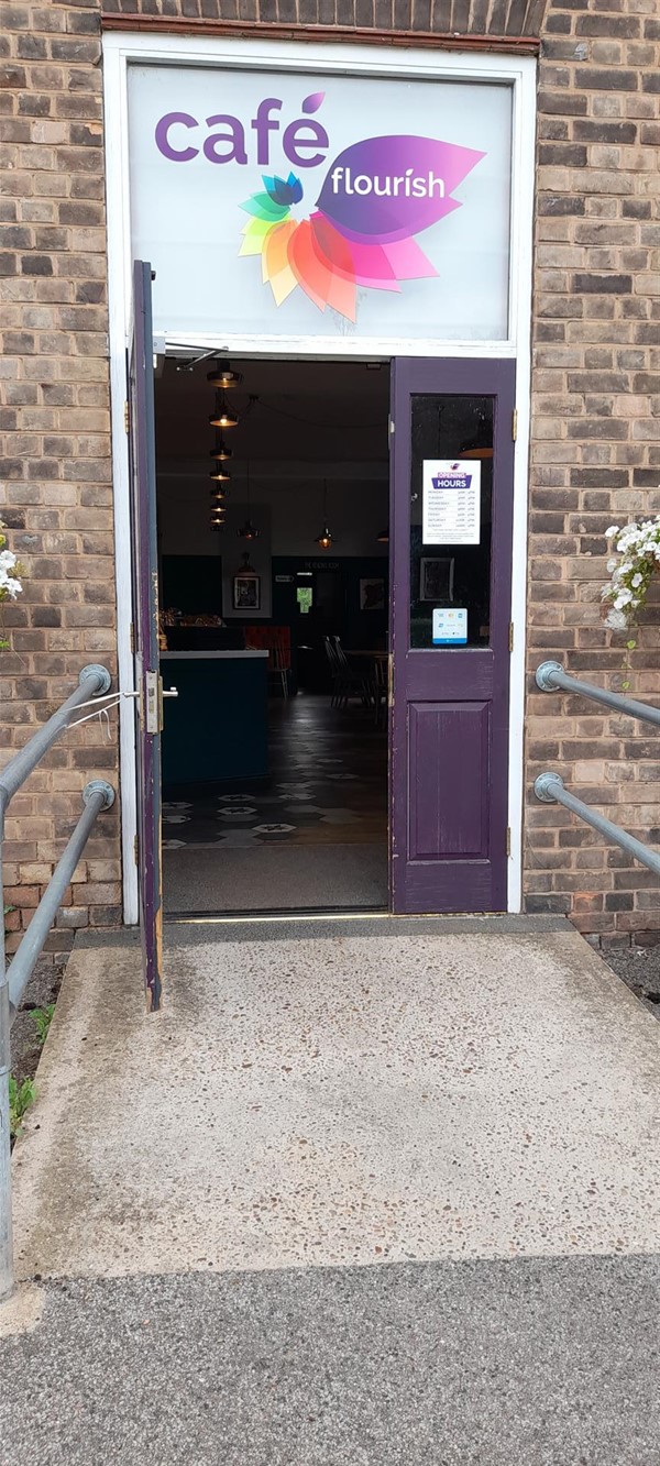 Image of a cafe doorway