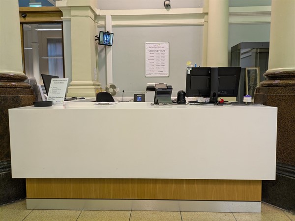 Image of reception desk