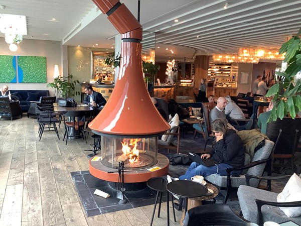 You may be lucky enough to sit by the modern attractive fireplac