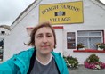 On my scooter at the entrance to Doagh Famine Village