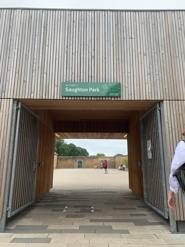 Entrance to cafe area of Saughton Park