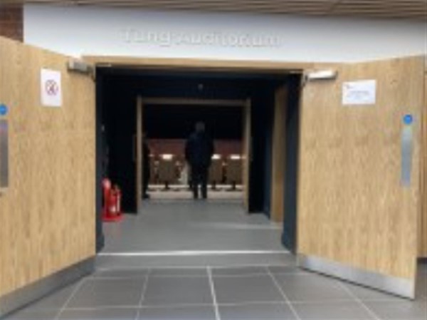 Image of a wide entrance door