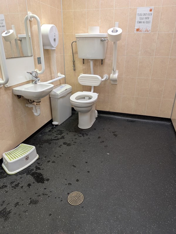 Disabled toilet at the entrance.