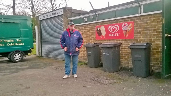 Carer George outside the Park Cafe
