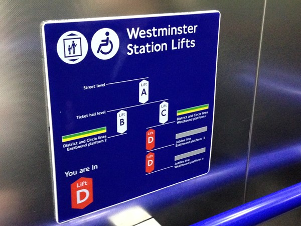 Picture of Westminster Underground - Lift Sign