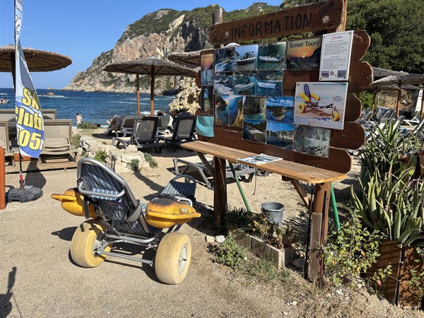 Beach wheelchair from the back