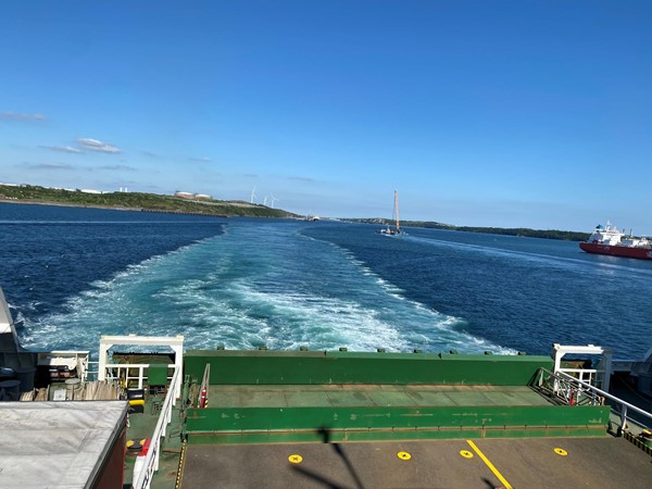 On the ferry