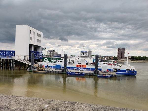View of the north terminal from the Thames Path