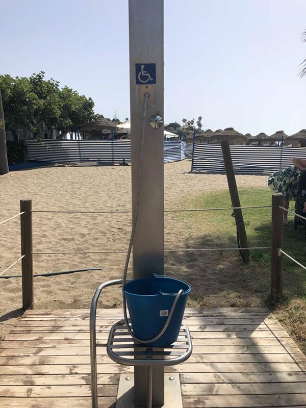 Accessible beach shower