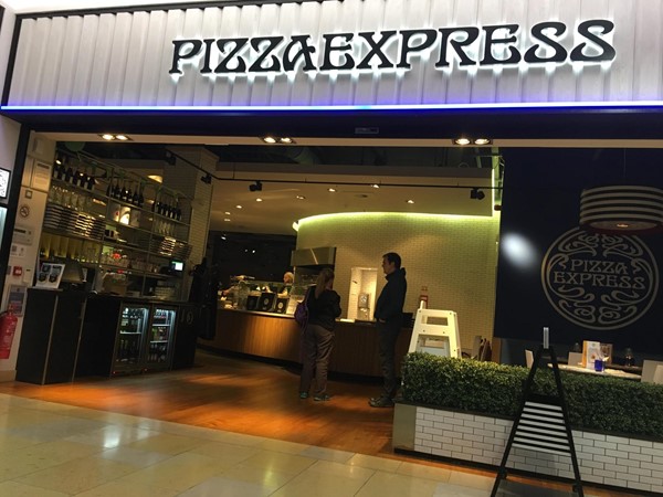 Image of the entrance to Pizza Express.