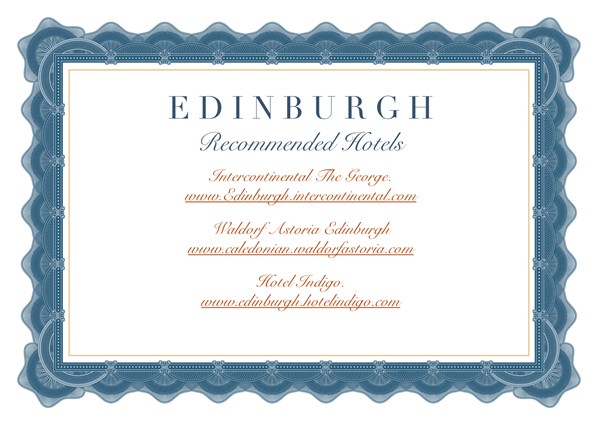 Recommended LIST of Hotels in Edinburgh