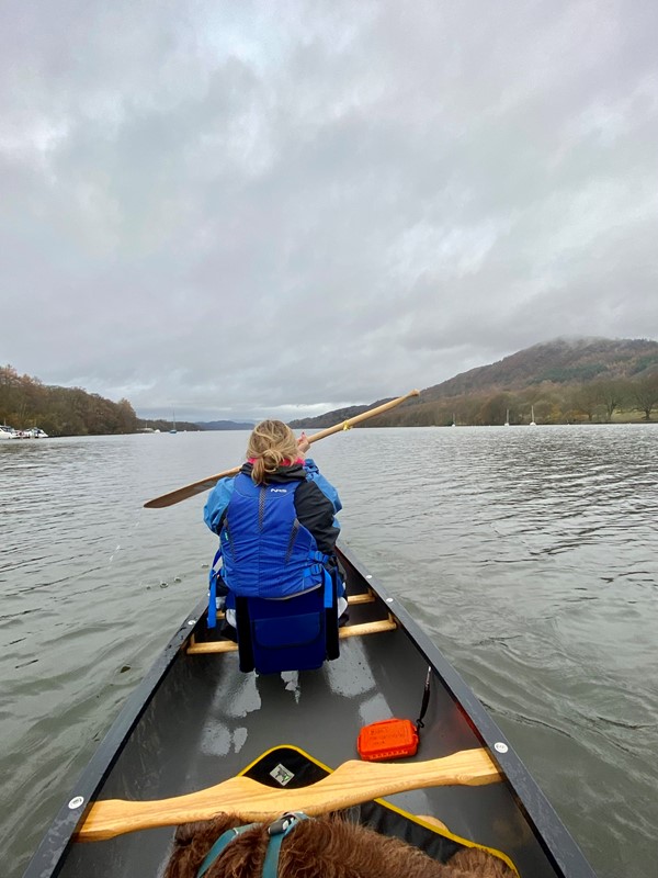 Picture of a person rowing a boat on Windermere