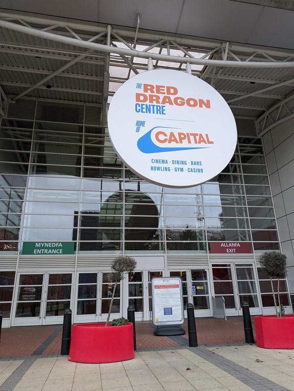 Image of rear entrance to the Red Dragon Centre