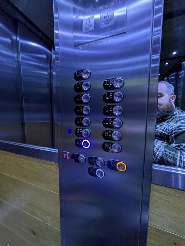 Image of lift buttons with braille