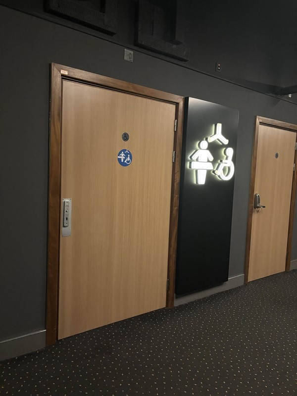 Changing place toilet at the cinema