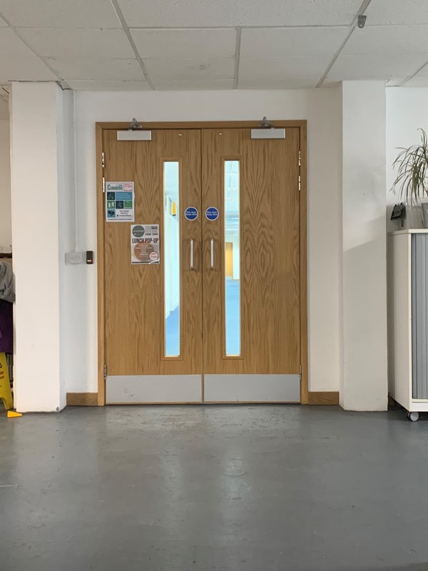Main door to offices