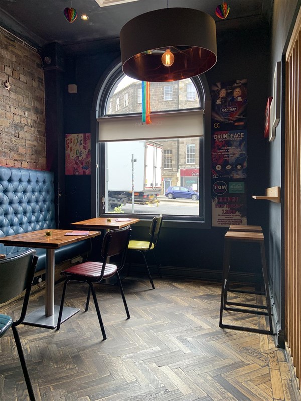 Image of a bar interior and window