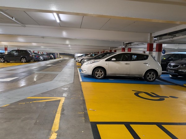 Image of accessible parking spaces at Castle Court