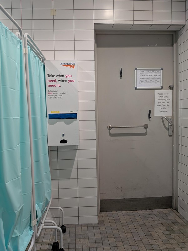image of the inside of the door in the Changing Places bathroom