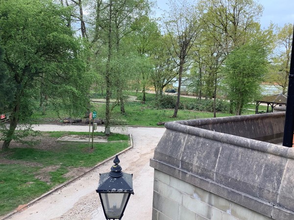 Picture looking down to a path