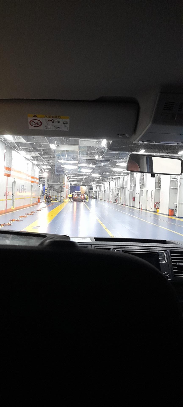 Image of a feery car deck