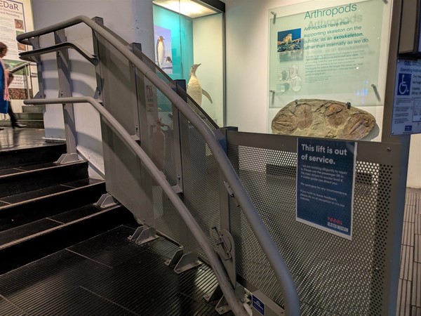 Image of broken platform lift