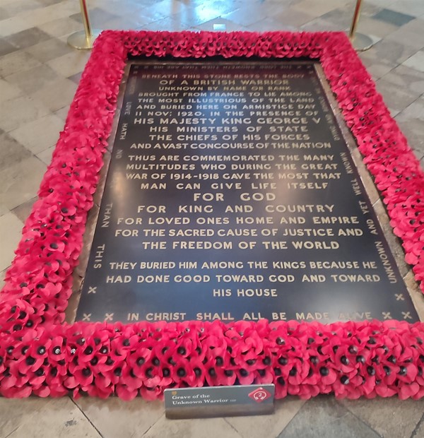 Tomb of Unknown Warrior, Westminster Abbey