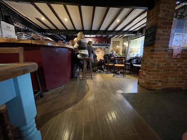 Bar lounge with ample space for a wheelchair user