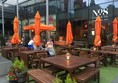 Outside seating.