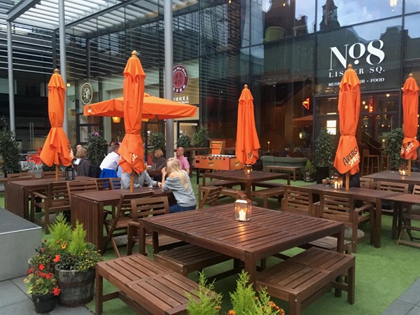 Outside seating.