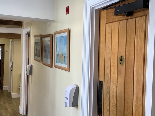 The disabled toilet is just along the corridor past the tea room counter, it’s small but very clean