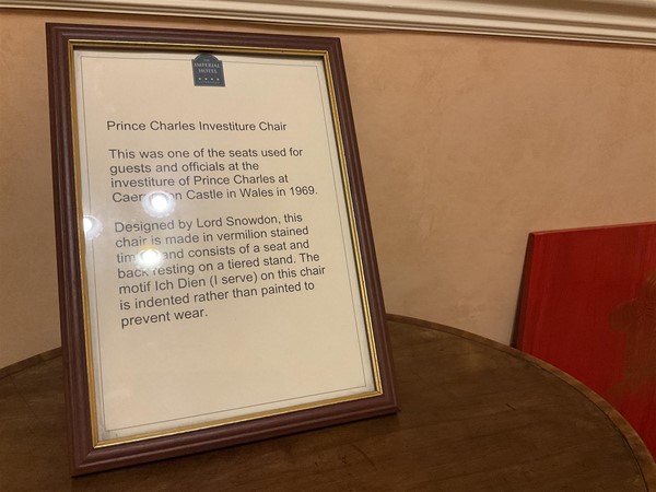 Prince Charles Investiture chair at