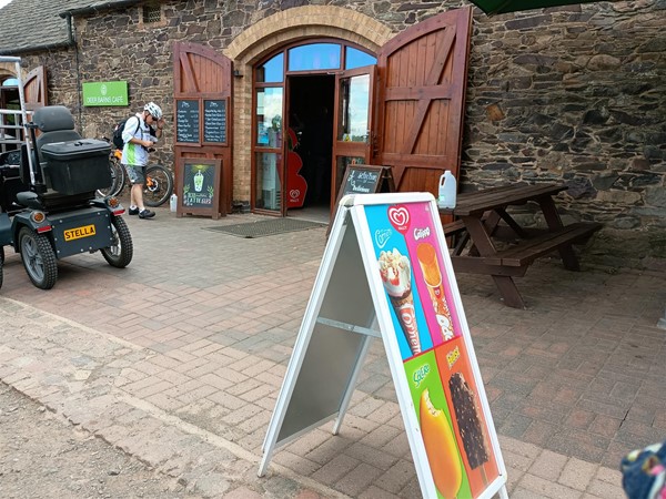 Entrance to the café at the midway point