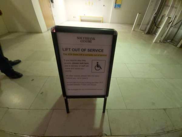 Lift out of order signage