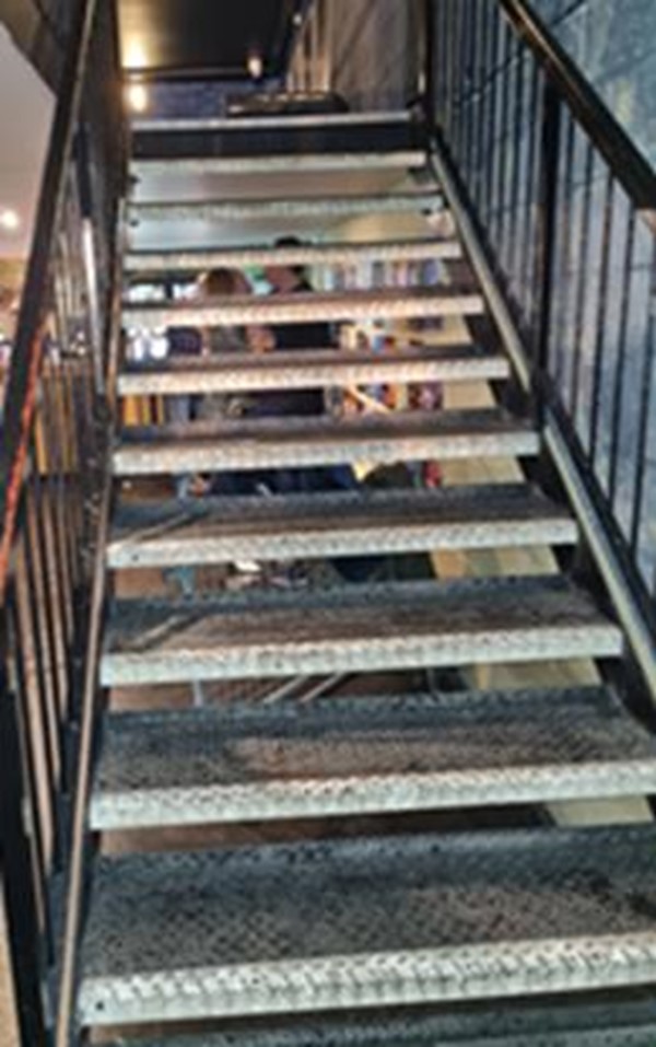 These are metal stairs up to the disabled access area