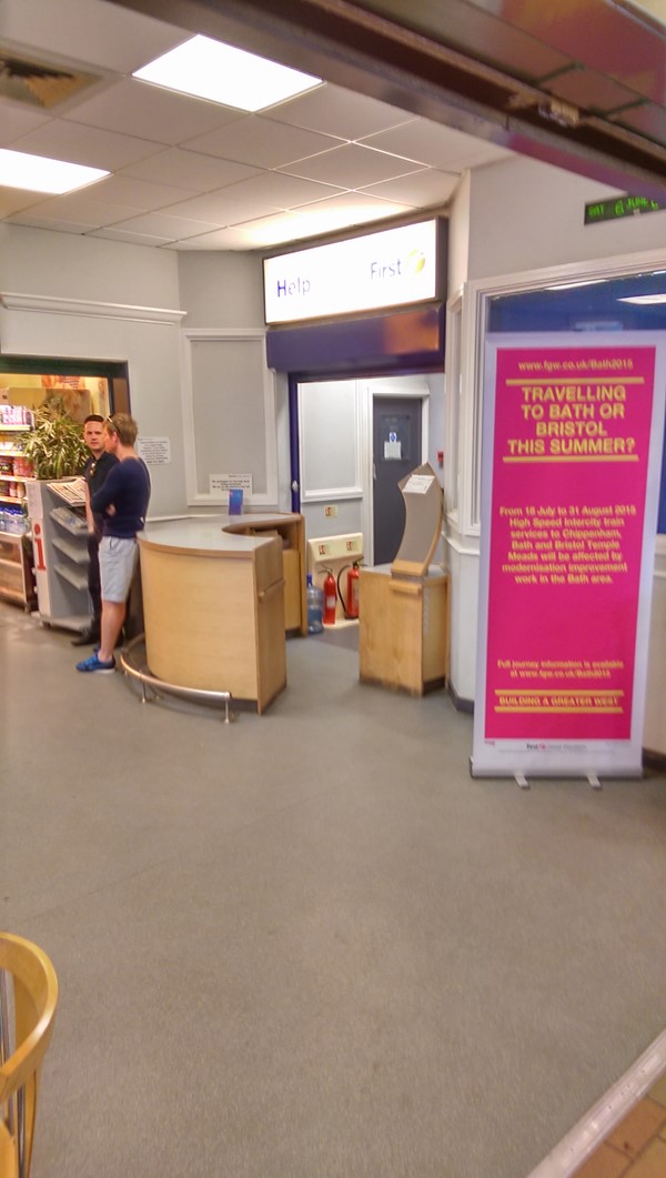 Picture of Swindon train Station - The unmanned First helpdesk at Swindon Station