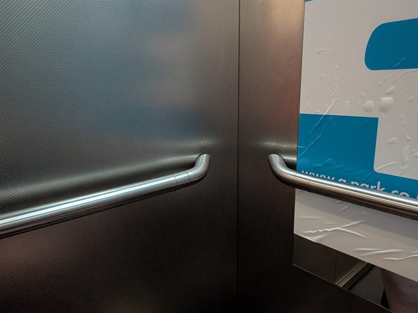 image of handrails in the lift