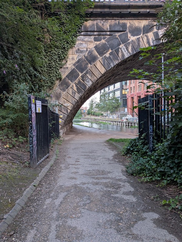 image of canal path step-free entrance from Whitehall Road