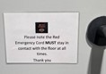 Red cord sign.