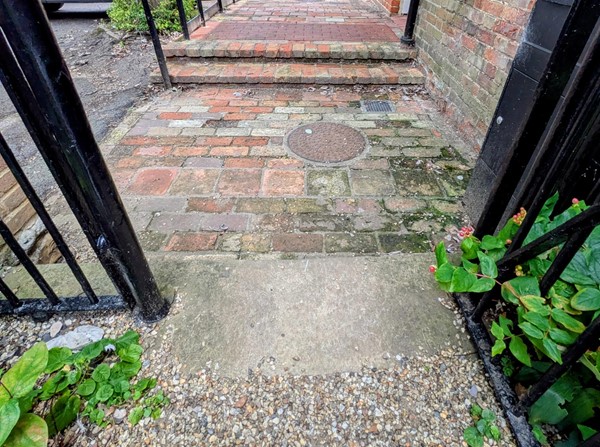 Image of step to exit the garden