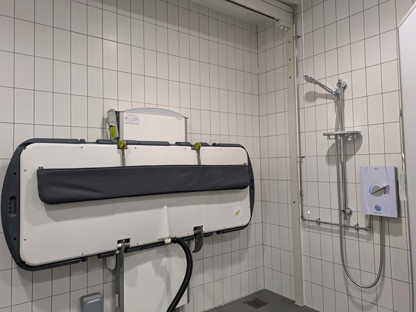 Image of adjustable change bed in the Changing Places toilet