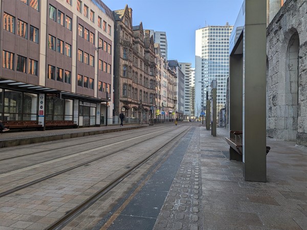 Image of accessible boarding area on tram station platform