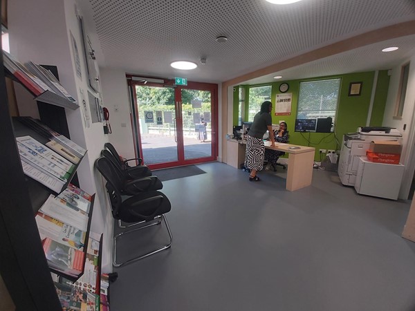 The reception area