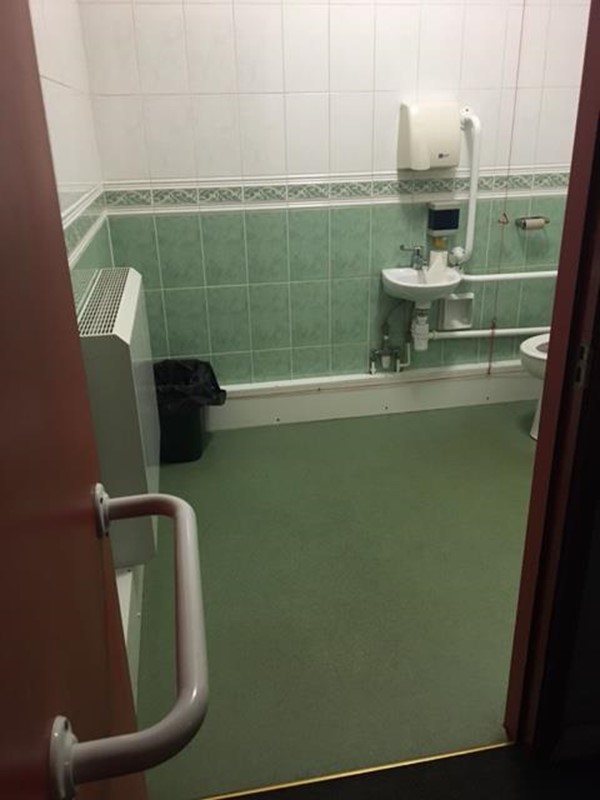 Entrance to the disabled toilet