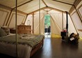 Inside the accessible tent